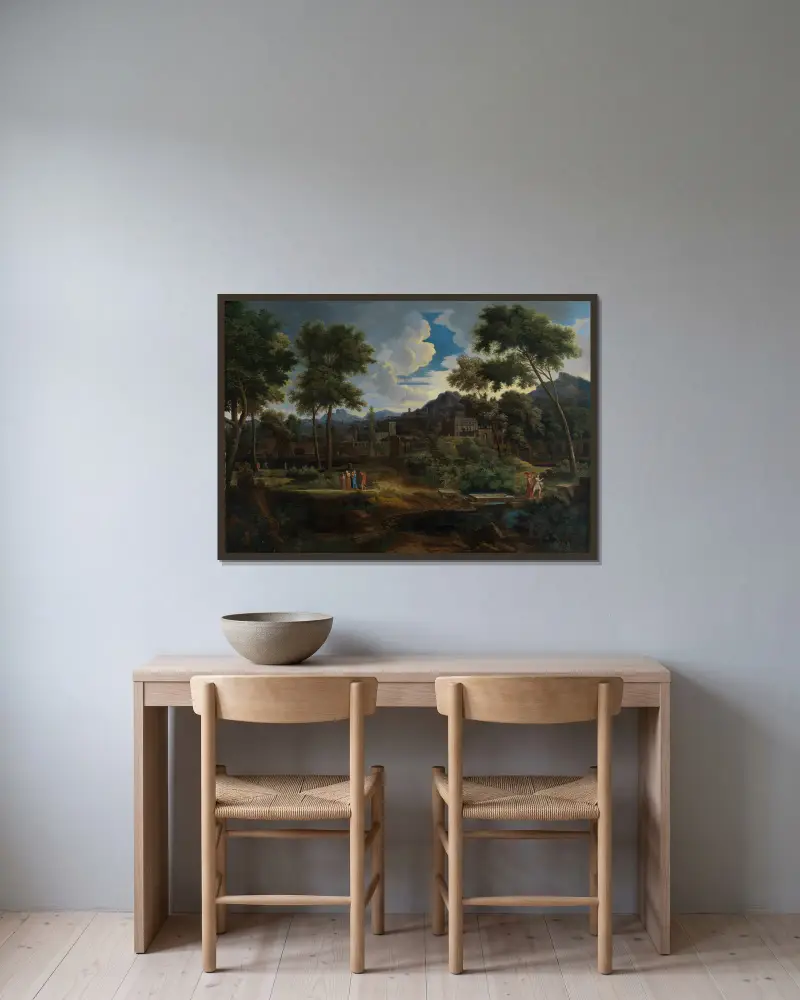 Klasická krajina, Jean-François Millet v rámu na stěně
