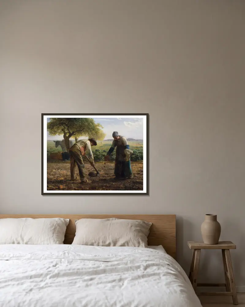 Sázeči brambor, Jean-François Millet v rámu na stěně