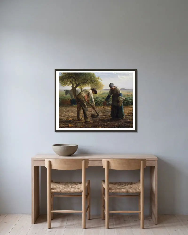 Sázeči brambor, Jean-François Millet v rámu na stěně