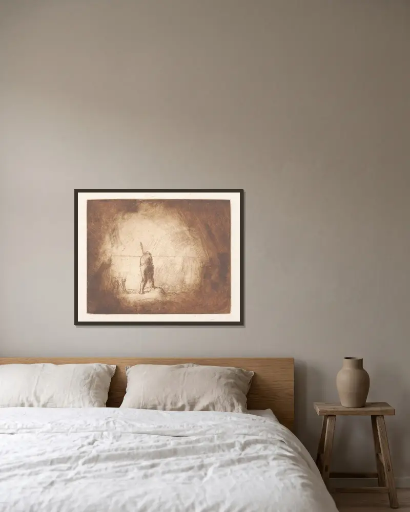Tangpflückerinnen von Jean-François Millet gerahmt an einer Wand
