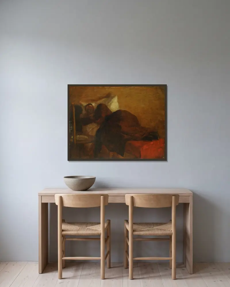 The Artist’s Wife av Jean-François Millet inramad på en vägg