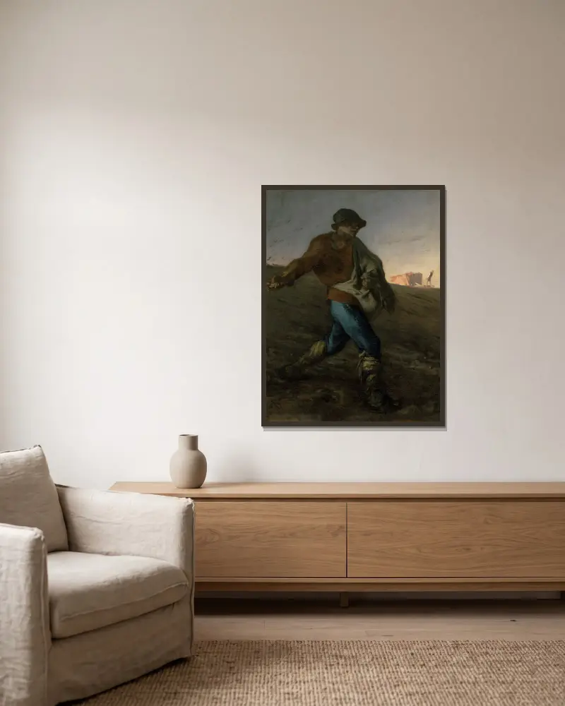 Der Sämann, 1850 von Jean-François Millet gerahmt an einer Wand
