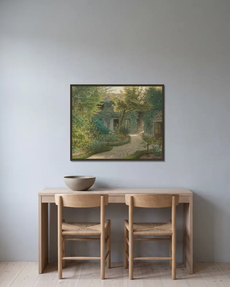 Théodore Rousseau’s House In Barbizon av Jean-François Millet inramad på en vägg