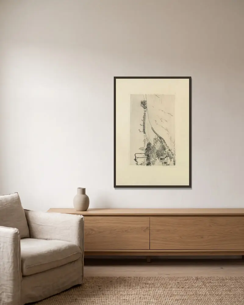 Croquis parisiens Pl.07 av Jean François Raffaëlli inramad på en vägg