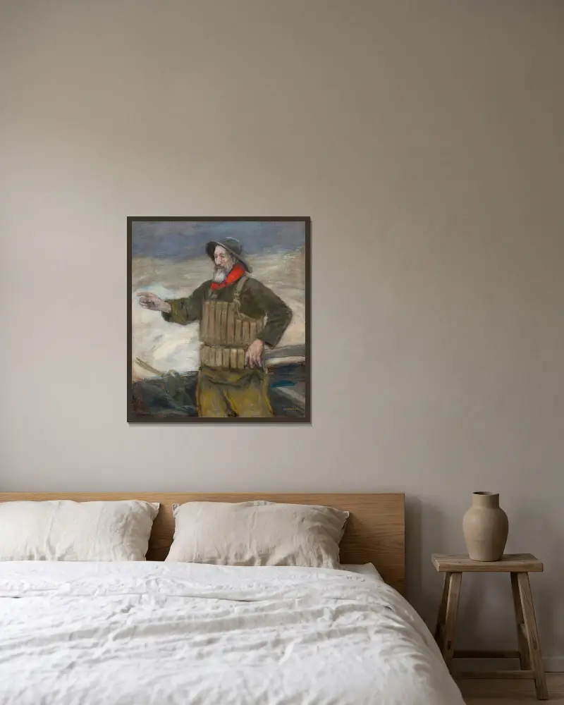 Den gamle savetaren av Jean François Raffaëlli inramad på en vägg