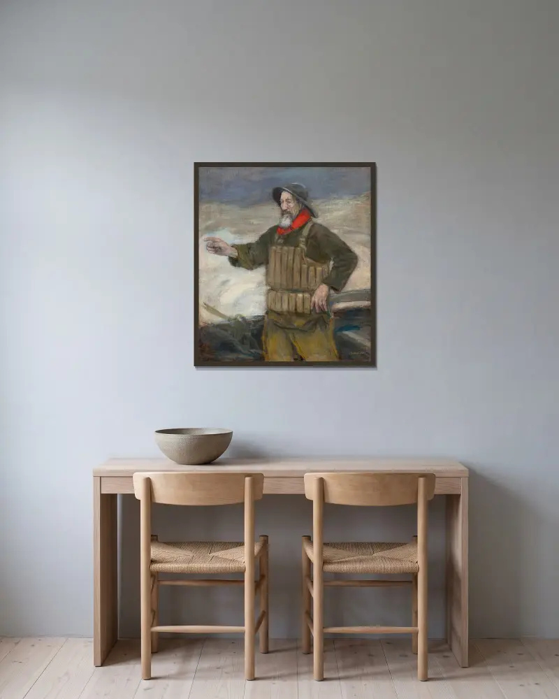 Den gamle savetaren av Jean François Raffaëlli inramad på en vägg