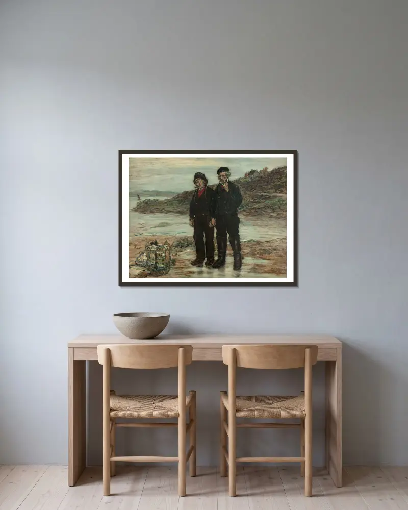 Skotští rybáři, Jean François Raffaëlli v rámu na stěně