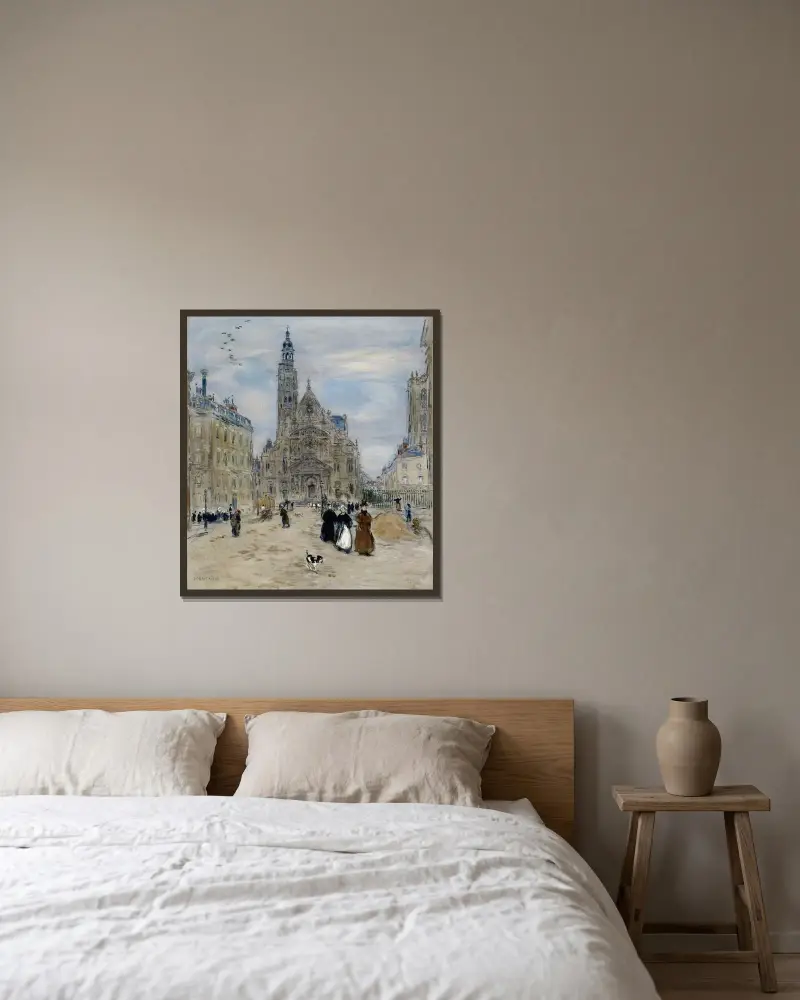 Saint-Étienne-du-Mont, Paris av Jean François Raffaëlli inramad på en vägg