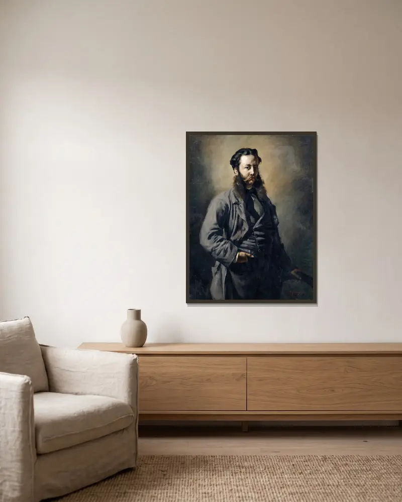 Portrait on an Unknown Englishman av Frank Buchser inramad på en vägg