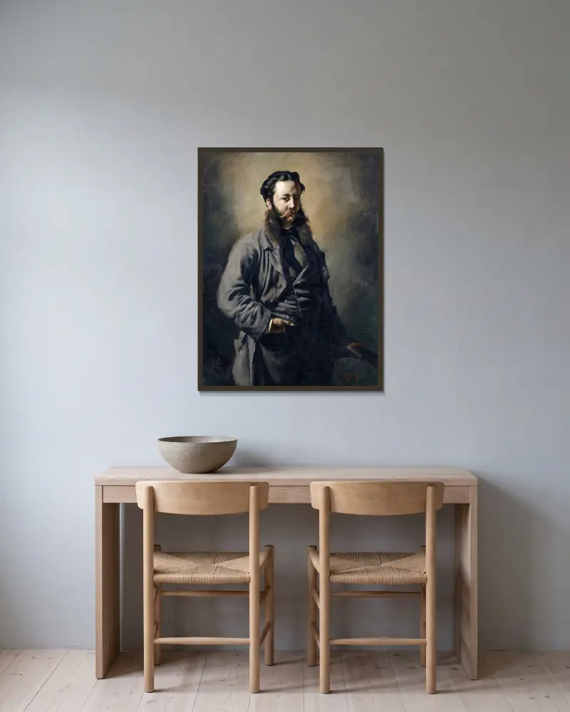 Portrait on an Unknown Englishman av Frank Buchser inramad på en vägg