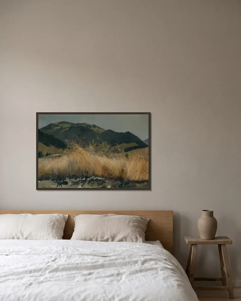 Rye field in the Jura av Frank Buchser inramad på en vägg
