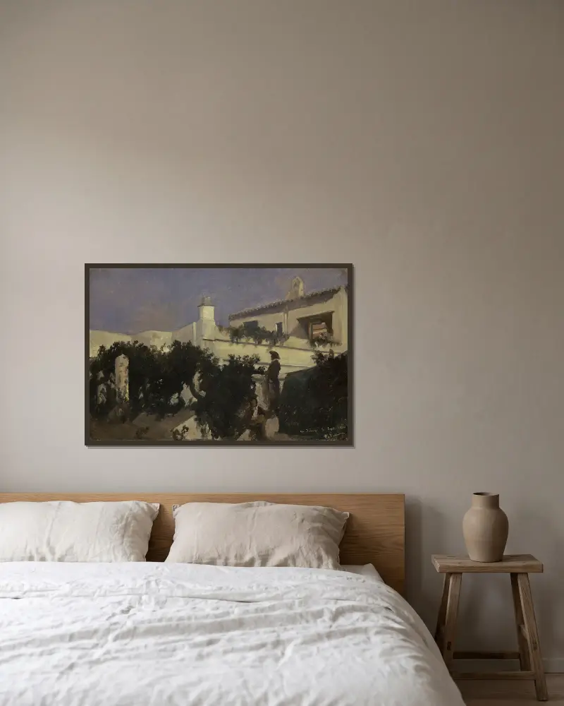 Spanish Villa in Medina Sidonia av Frank Buchser inramad på en vägg