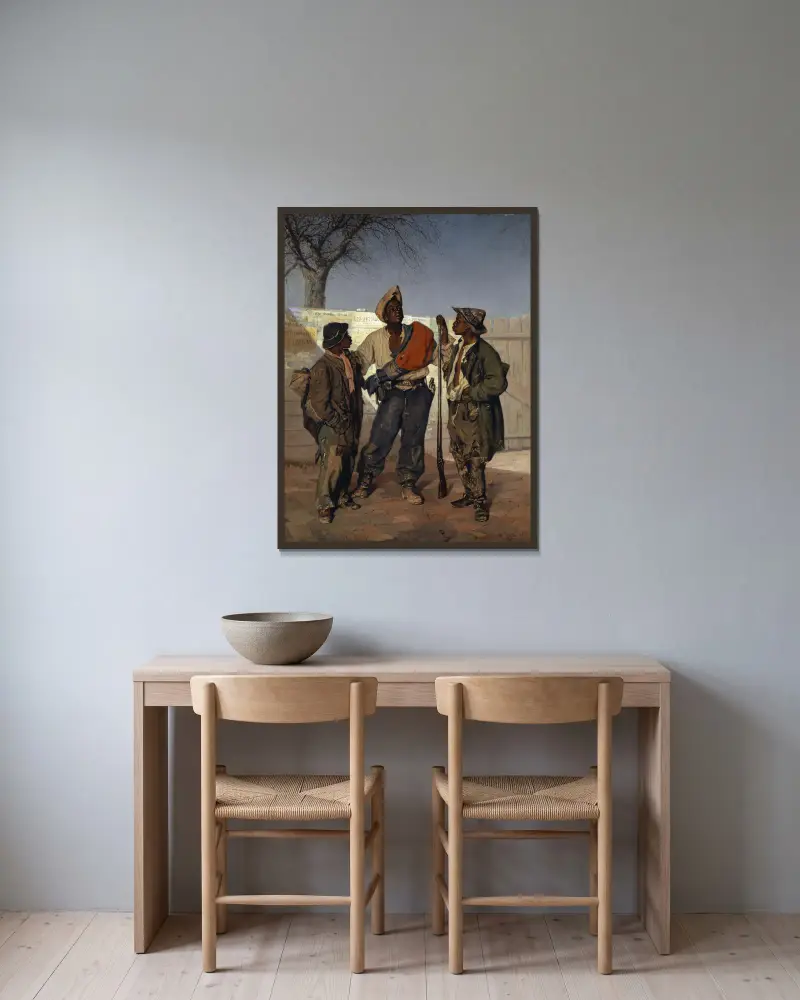 Die Rückkehr des Freiwilligen von Frank Buchser gerahmt an einer Wand