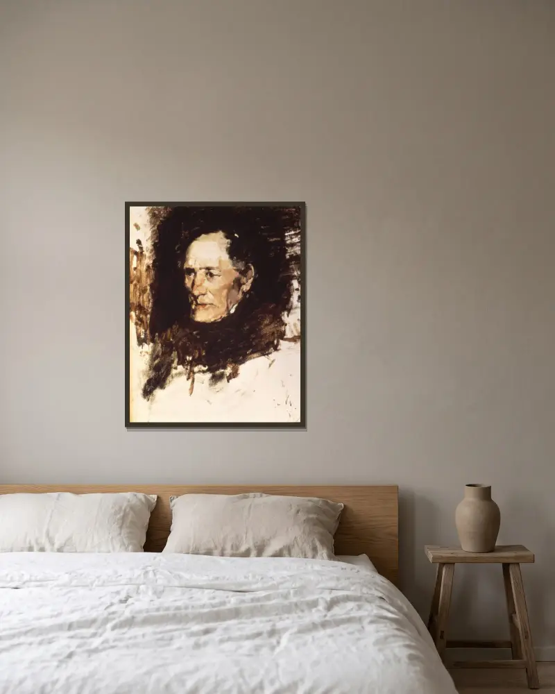 Porträtt av en gammal man av Frank Duveneck inramad på en vägg