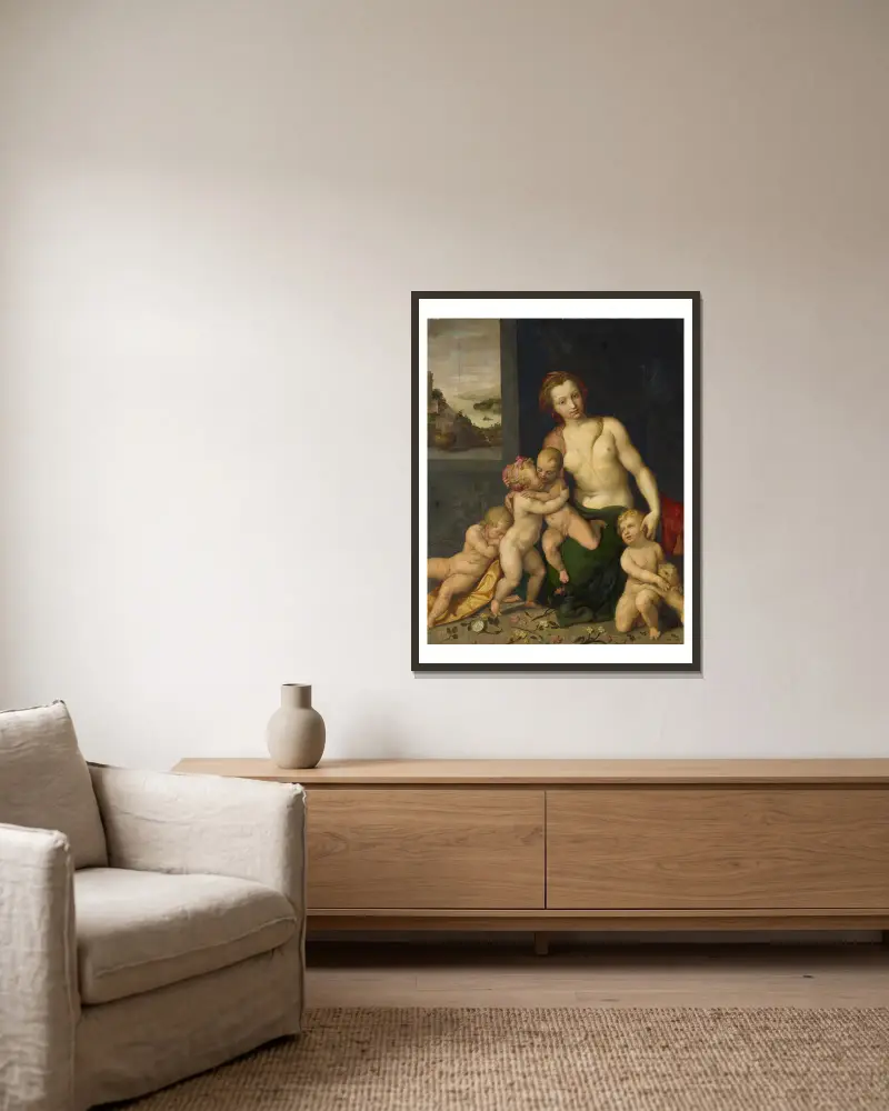 Caritas – Nr. 2, Frans Floris v rámu na stěně