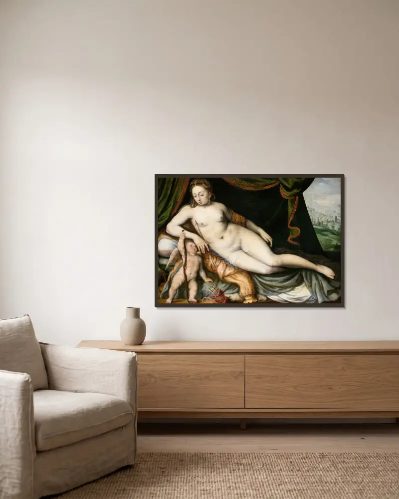Venuše a Amor, Frans Floris v rámu na stěně