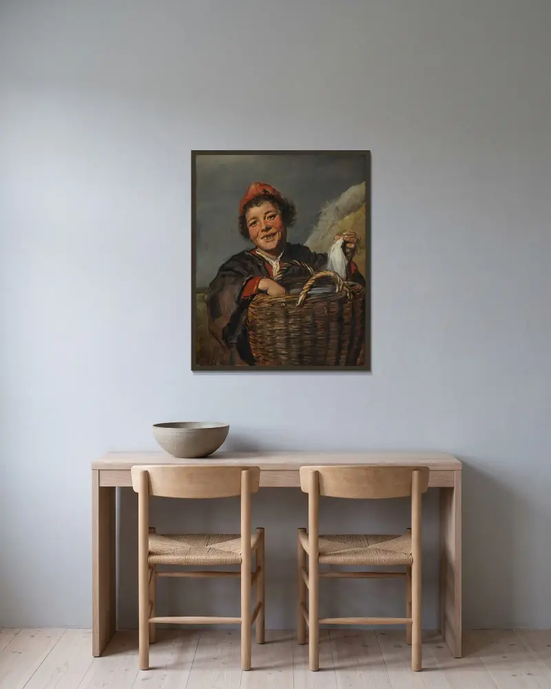 Chłopiec rybak, 1630, Frans Hals w ramie na ścianie