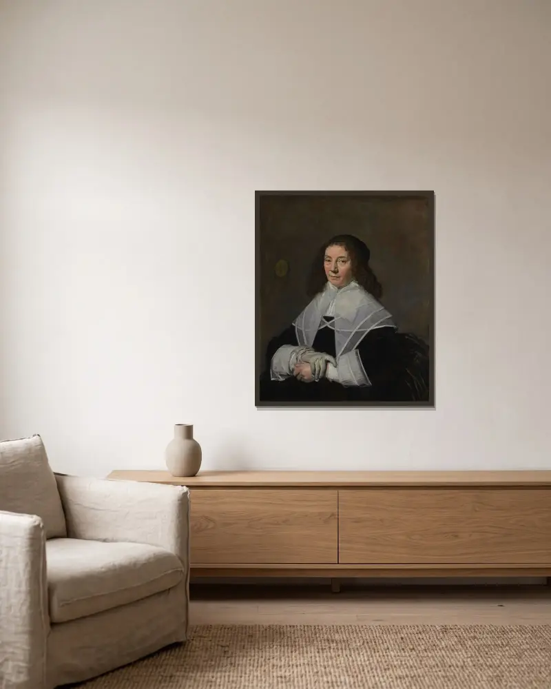 Dorothea Berck (1593-1684), wife of Joseph Coymans (1591-after 1660) av Frans Hals inramad på en vägg