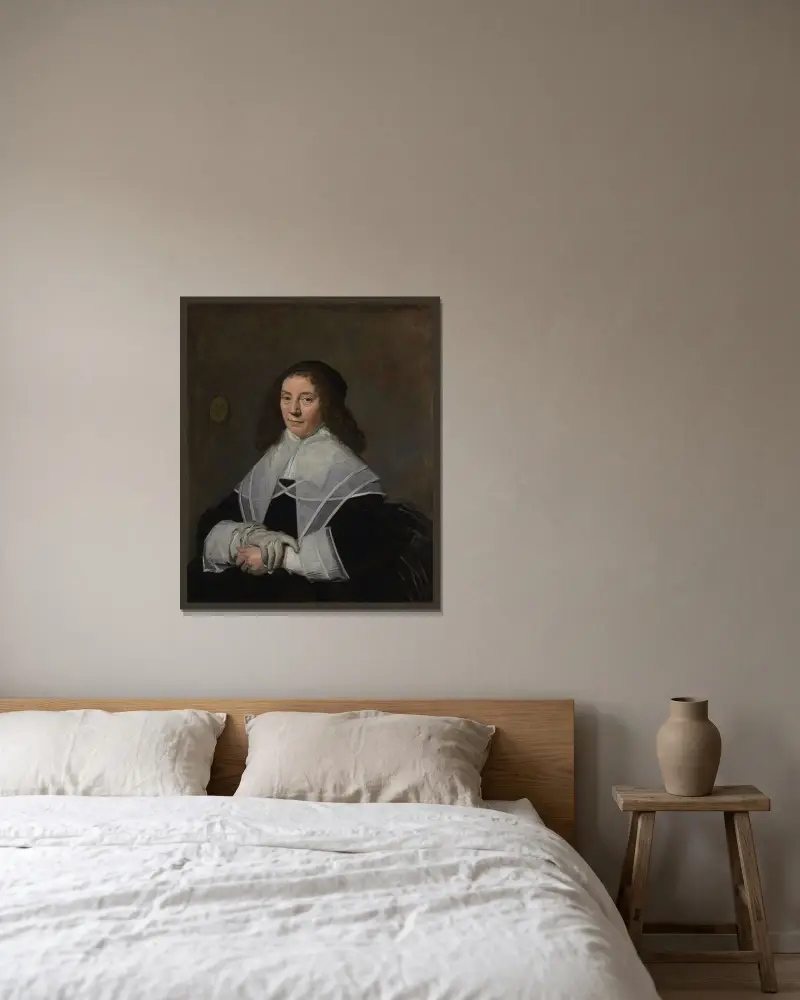 Dorothea Berck (1593-1684), wife of Joseph Coymans (1591-after 1660) av Frans Hals inramad på en vägg
