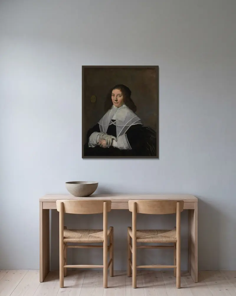 Dorothea Berck (1593-1684), wife of Joseph Coymans (1591-after 1660) av Frans Hals inramad på en vägg