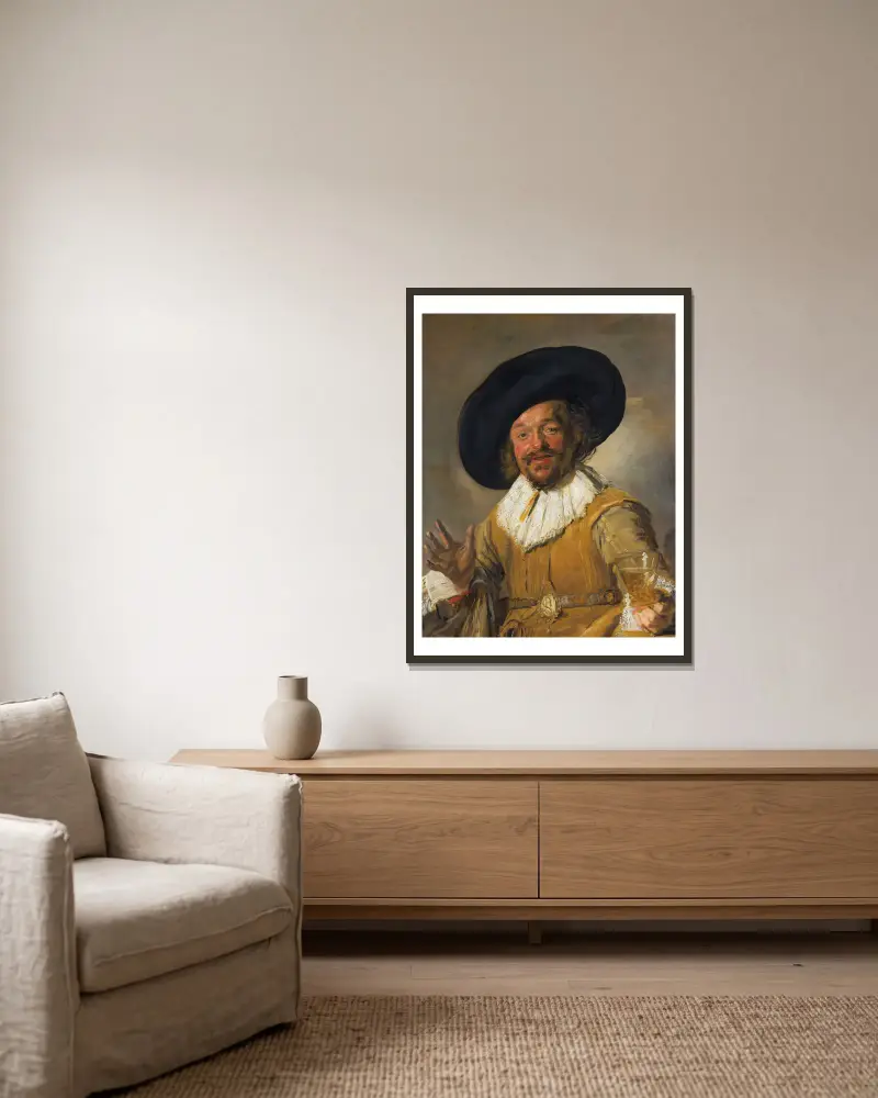 Veselý piják, Frans Hals v rámu na stěně