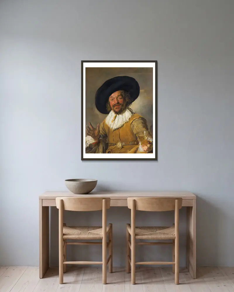 Veselý piják, Frans Hals v rámu na stěně