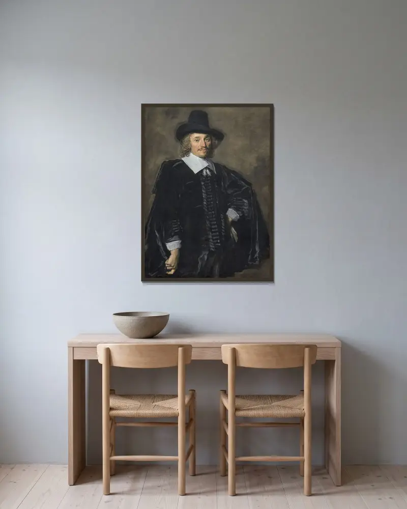 Portrait of a Gentleman av Frans Hals inramad på en vägg