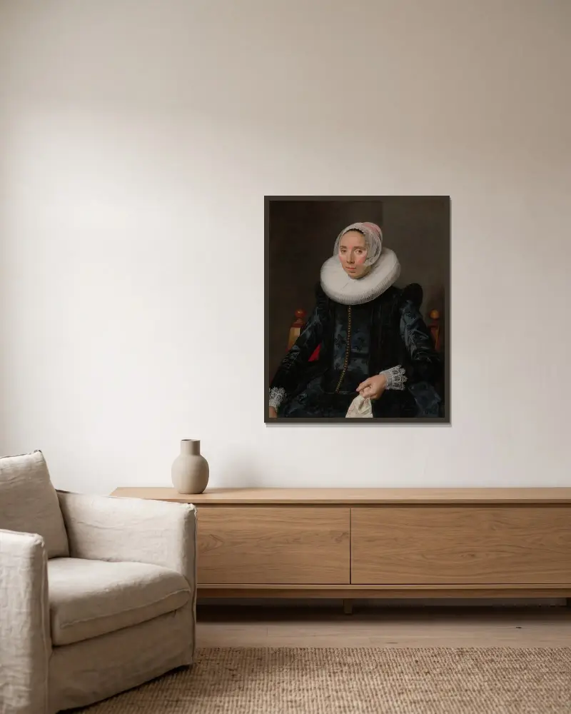 Portrait of a Lady av Frans Hals inramad på en vägg