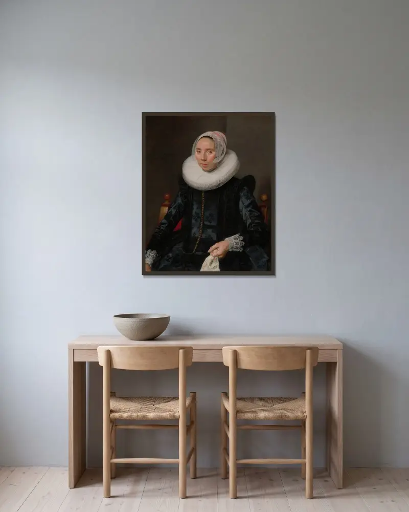 Portrait of a Lady av Frans Hals inramad på en vägg