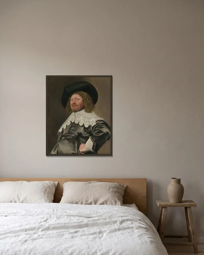 Portrait of a Man, Possibly Nicolaes Pietersz Duyst van Voorhout (born about 1600, died 1650) av Frans Hals inramad på en vägg