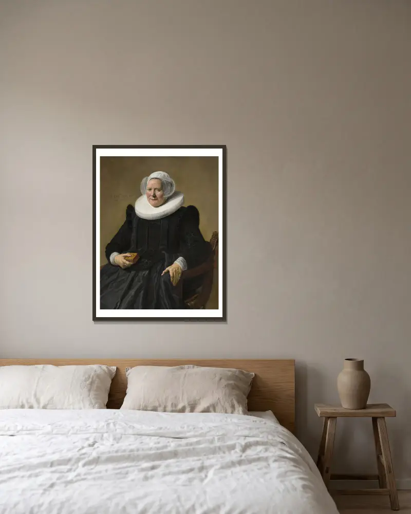 Portrait of an Elderly Lady av Frans Hals inramad på en vägg