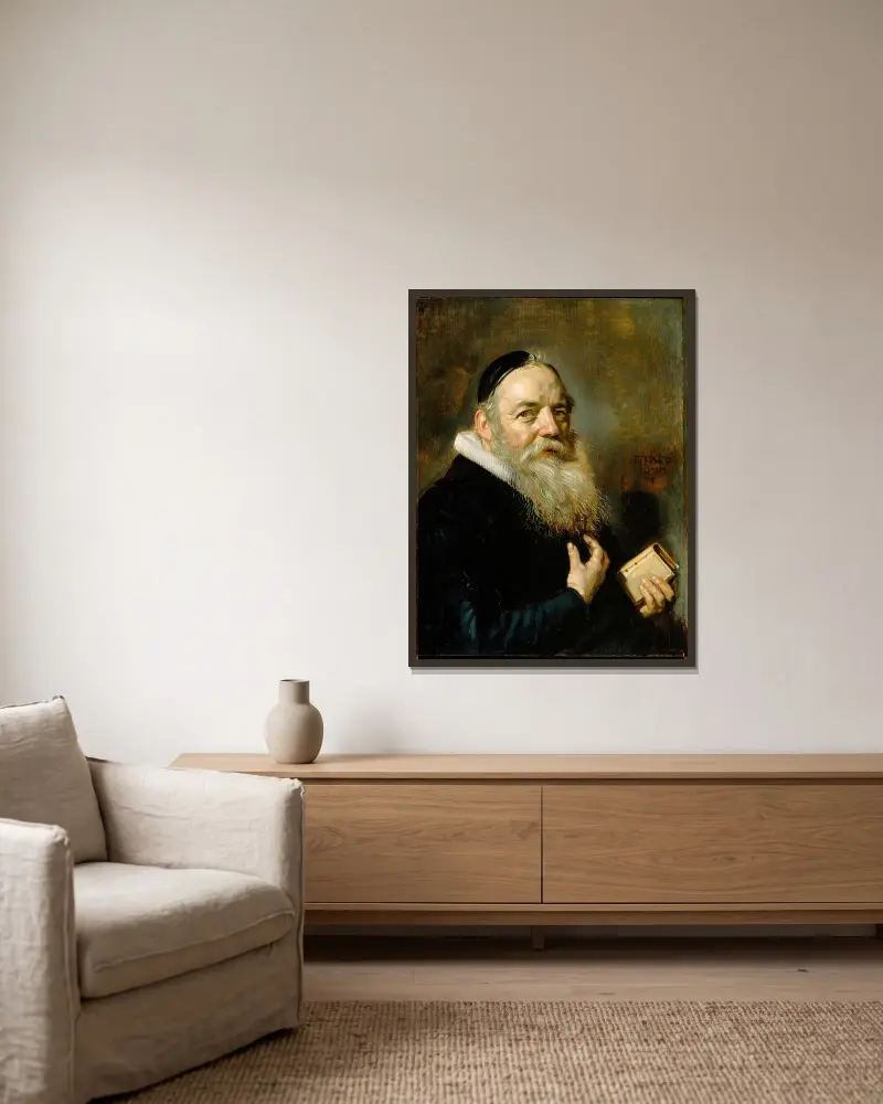 Porträt von Hendrik Swalmius von Frans Hals gerahmt an einer Wand