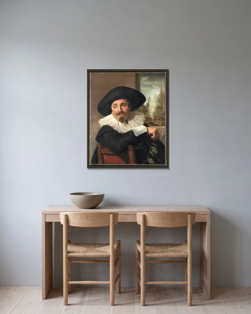 Portrait of Isaac Abrahamsz. Massa av Frans Hals inramad på en vägg