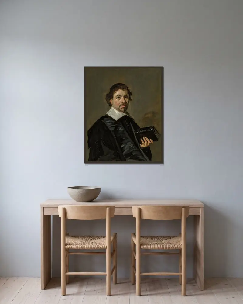 Portrait of Johannes Hoornbeeck av Frans Hals inramad på en vägg