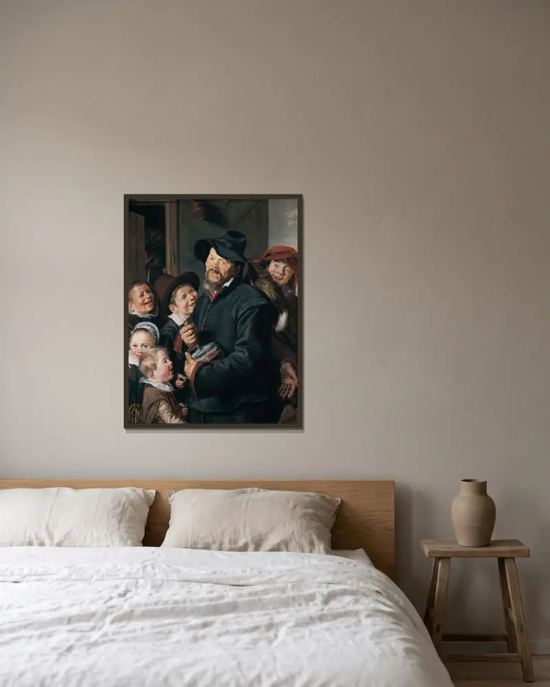 Hráč na rommelpot, Frans Hals v rámu na stěně