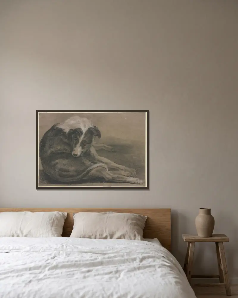Ležící chrt, Frans Snyders v rámu na stěně