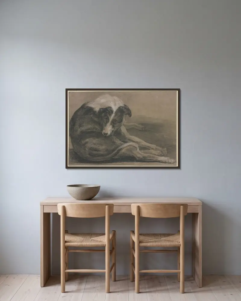 Ležící chrt, Frans Snyders v rámu na stěně