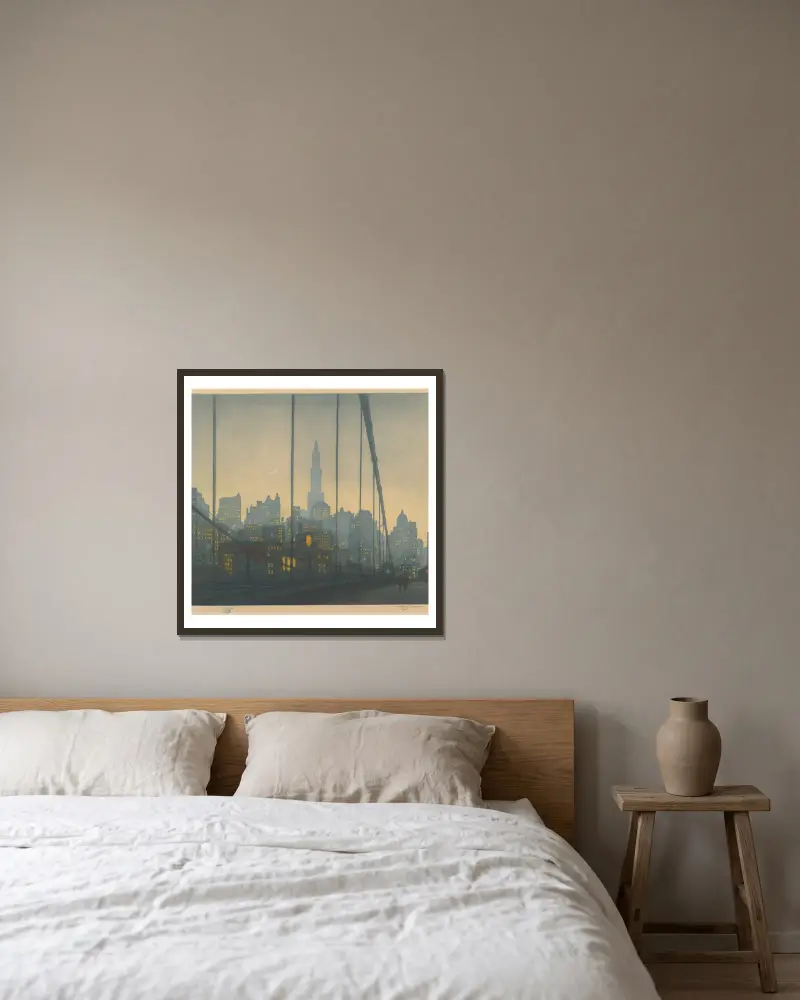 New York – Brooklyn Bridge von Tavík František Šimon gerahmt an einer Wand