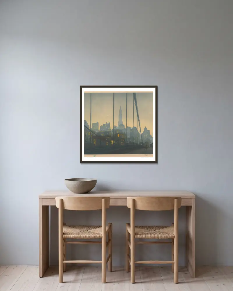 New York – Brooklyn Bridge von Tavík František Šimon gerahmt an einer Wand