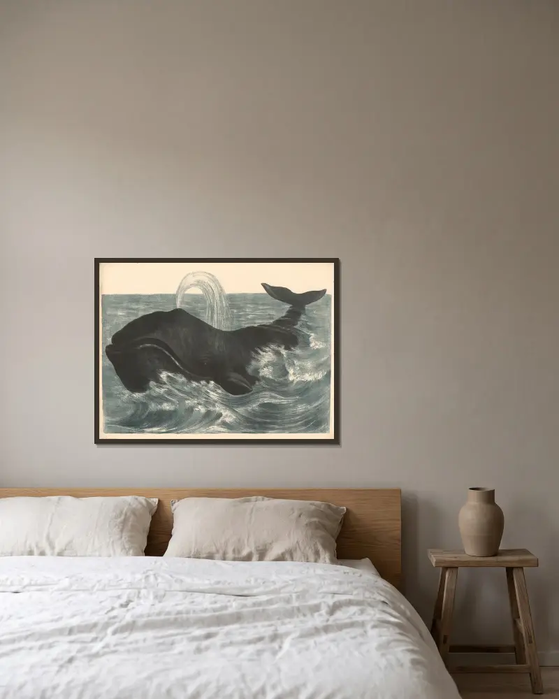 Der Walfisch (Balaena mysticetus) von Franz Engleder gerahmt an einer Wand