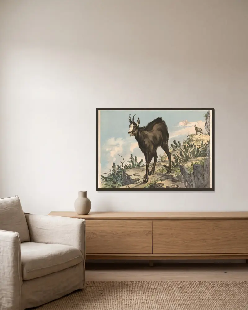 Gämse (Capella rupicapra) von Franz Engleder gerahmt an einer Wand