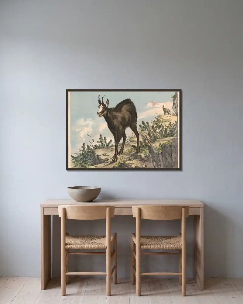 Gämse (Capella rupicapra) von Franz Engleder gerahmt an einer Wand
