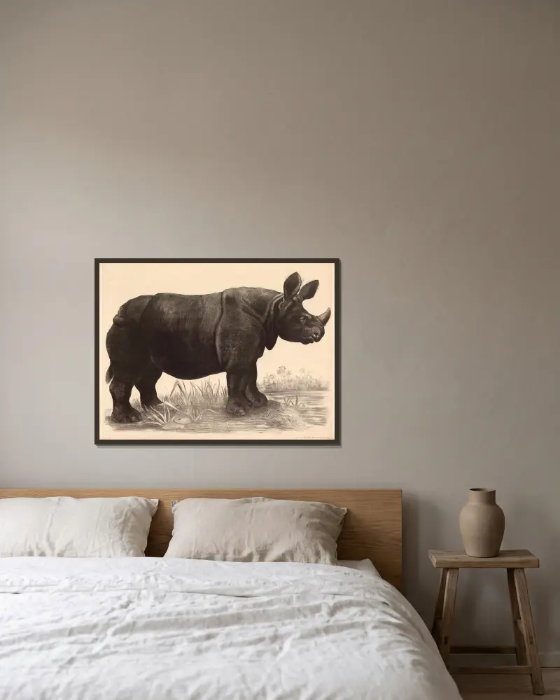 Nosorožec (Rhinoceros indicus), Franz Engleder v rámu na stěně