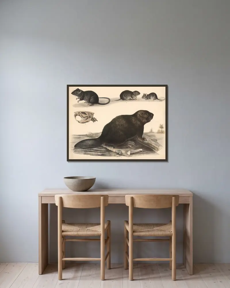 Rat, field mouse, house mouse, beaver av Franz Engleder inramad på en vägg