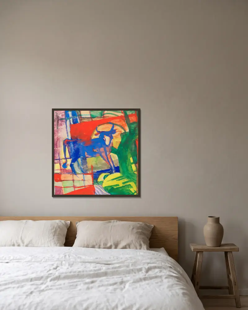 Modrý kráva, Franz Marc v rámu na stěně
