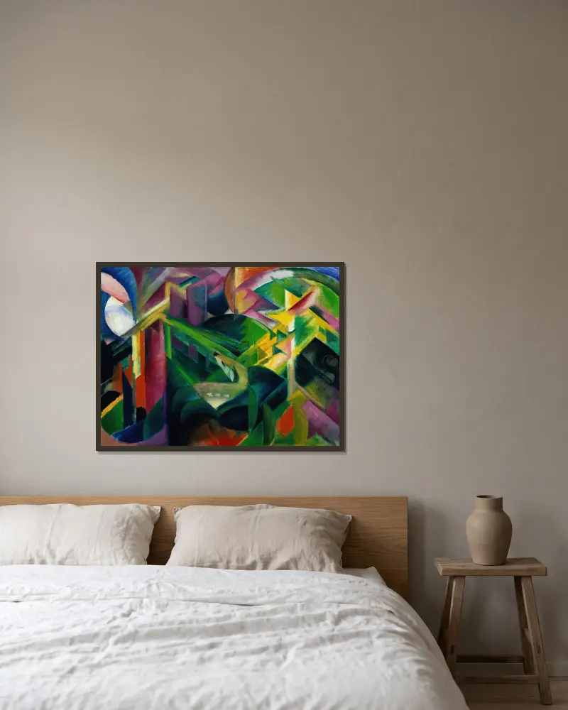 Sarny w ogrodzie klasztornym, Franz Marc w ramie na ścianie