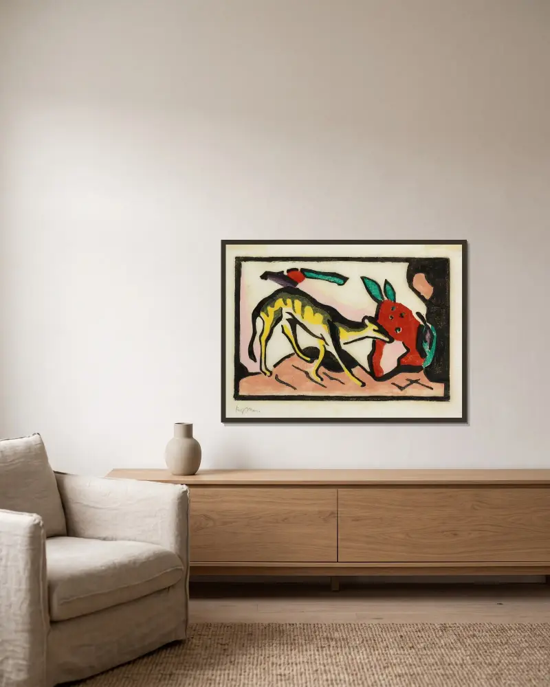 Fantastické zvíře, Franz Marc v rámu na stěně