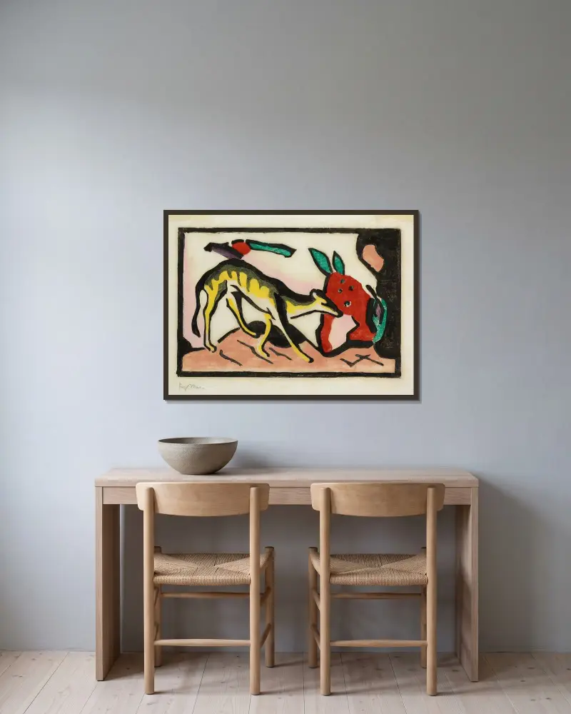 Fantastické zvíře, Franz Marc v rámu na stěně