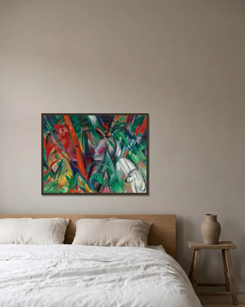 V dešti, Franz Marc v rámu na stěně