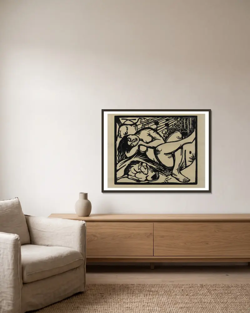Spící pastýřka, 1912 – č. 1 – č. 1, Franz Marc v rámu na stěně